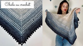 Comment faire un Châle au crochet 🧶 Cake nuances Mérino Lou Passion débutant 🧶 Tuto crochet facile [upl. by Aytnahs57]