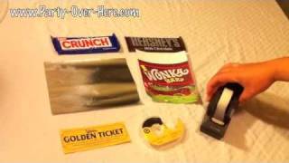 Wonka Bar and Willy Wonka Golden Ticket Wrapping Instructions [upl. by Melesa]