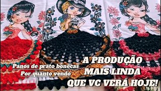 PANOS DE PRATO BONECA COM APLICAÃ‡AO MODELOS DE SAIAS E COMBINAÃ‡OES LINDAS POR QUANTO VENDO [upl. by Catarina]