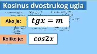 Kosinus dvostrukog ugla  Pripremna nastava za upis na fakultetima [upl. by Annohsat92]