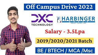 DXC Recruitment 2021 Harbinger Off Campus Drive  Freshers Hiring System Engineer Software Engineer [upl. by Saturday]