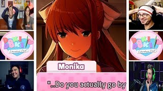 Lets Players Reaction To Monika Knowing Their RealSteam Name  Doki Doki Literature Club [upl. by Leunas722]