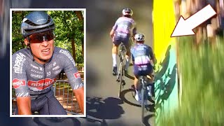 Jasper Philipsen Nearly Hits Wout van Aert into Barriers  Tour de France 2024 Stage 6 [upl. by Nirahs]