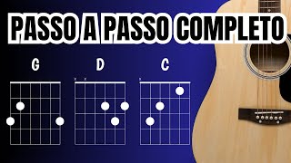 Aula de violão PASSO a PASSO música FÁCIL com 3 ACORDES SIMPLES e 1 BATIDA FÁCIL de TOCAR no VIOLÃO [upl. by Raine813]