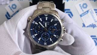 Xshipvn Bulova 96B256 Mens 43mm Marine Star Stainless Steel Chronograph Watch [upl. by Mclaurin]