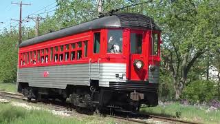 Chasing north Shore Line 761 on the East Troy Electric Railroad [upl. by Llerud479]