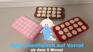 Hähnchenfleisch auf Vorrat Hähnchenbrei Monsieur Cuisine Connect Thermomix Babyfleischbrei [upl. by Whitelaw]