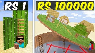 Rs1 vs Rs100000 SECRET BASE BUILD BATTLE IN MINECRAFT [upl. by Schramke]