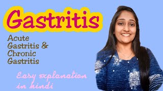 Gastritis pathology acute and chronic gastritis easy explanation in hindi [upl. by Keare]