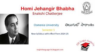 Homi Jehangir BhabhaOU Sem 5Telugu new syllabus from 202425 [upl. by Herrle42]