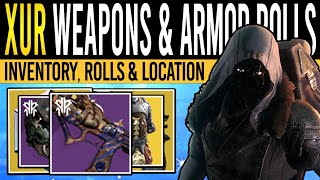 Destiny 2 XURS NEW WEAPONS amp RARE ARMOR 24th November Xur Inventory  Armor Loot amp Location [upl. by Oirasan]