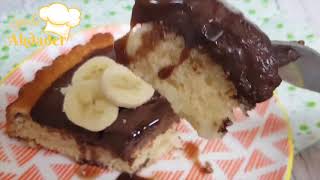 recette de tarte genoise chocolat banane dessert facile et rapide [upl. by Sremlahc]