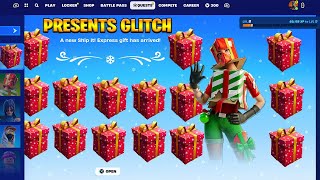 HOW TO OPEN ALL WINTERFEST PRESENTS GLITCH EARLY TODAY IN FORTNITE [upl. by Anazraf]