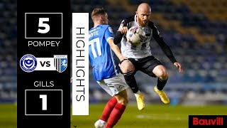 HIGHLIGHTS  Portsmouth 5 v Gillingham 1 [upl. by Abehs804]