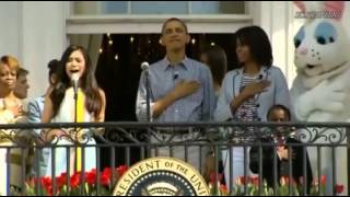 Jessica Sanchez sings National Anthem at White House [upl. by Tully973]