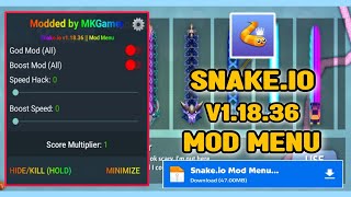 Snakeio V11836 Mod Menu  Snakeio Mod Apk V11836  Snakeio Mod Menu Apk [upl. by Eanwahs]