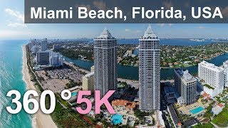 Miami Beach Florida USA Aerial 360 video in 5K [upl. by Derinna715]