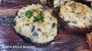 Stuffed Mushrooms with Spinach and Artichoke Dip Appetizer Recipe [upl. by Ronel]