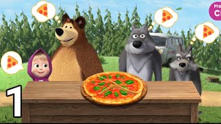 Masha and the Bear pizzeria make the best momemed pizza for your friends Masha gameplay Part 1 [upl. by Edahsalof611]