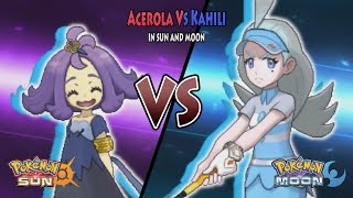 Pokemon Sun and Moon Acerola Vs Kahili Pokemon Elite Four Battle [upl. by Zingale]