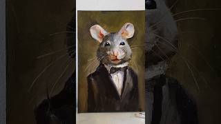 Mouse in a tailcoat painting master class art oilpainting mouse artwork [upl. by Amre]