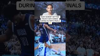 RUDY GOBERT GETTING FREAKY WITH EMBIID DURING OLYMPIC FINALS 💀 olympics basketballshorts funny [upl. by Kassi783]