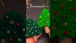 Let’s DIY very easy Christmas Tree Ornament with wool 🎄✨ christmas diy trending tutorial craft [upl. by Adnulahs]