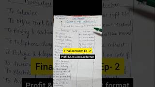 final accounts without adjustments class 11bcom final account profit amp loss account format shorts [upl. by Naujtna]