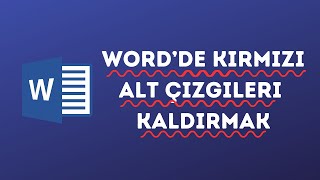 Wordde kırmızı alt çizgileri nasıl kaldırabiliriz [upl. by Infield]