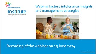 Webinar lactose intolerance insights and management strategies 25 June 2024 [upl. by Aluk]