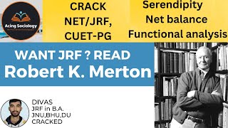 Robert K MertonFunctionalism Strain Theory amp Key Concepts for NET JRF Sociology  Acing Sociology [upl. by Sayles527]