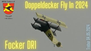 RC FOKKER DRI Doppeldecker Fly In 2024 in Trebur [upl. by Dearman]