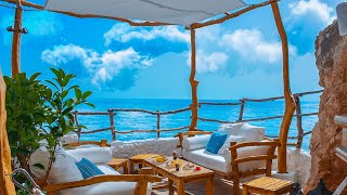 Seaside Cafe Ambience  Bossa Nova Music Smooth Jazz BGM Brunch Time Ocean Wave Sound for relax [upl. by Evangelist846]