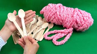 I made 50 of them in one day and sold them all Wooden Spoons and Wool Yarn [upl. by Clarisse248]