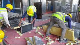 Insulation Of HVAC Ducts by Fiber Glass MEP work [upl. by Aerehs]