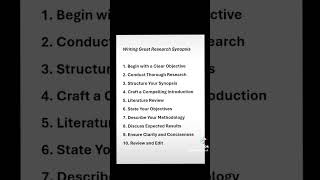 How to write a Synopsis for Research [upl. by Biddle]