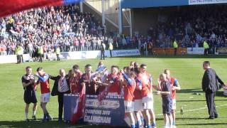 Gillingham Football Club win League Two Championship 20122013 and lift the trophy 20 April 2013 [upl. by Oskar]