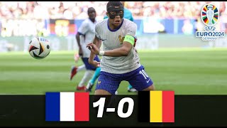 FRANCIA SIN BRILLO VENCE A BELGICA  1  0   EUROCOPA 2024 [upl. by Bowe]