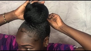 Quick amp Easy Bun With Jumbo Braiding Hair 4c hair [upl. by Notlem]