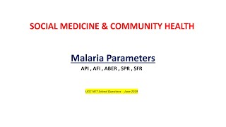 Malaria Parameters by Dr Sai Prashanth [upl. by Barnet]