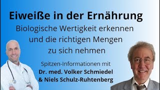 Eiweißzufuhr Auf was Sie achten sollten  Niels Schulz Ruthenberg amp Dr med Volker Schmiedel [upl. by Lleynad]