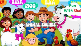 Animal Sounds at the Farm for kids  Interactive video for preschoolers and toddlers [upl. by Weinstein]