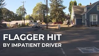 Flagger hit by an impatient driver in Camas police say [upl. by Gregg903]