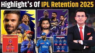 IPL 2025 Retention MS Dhoni Rohit Sharma Virat retained Pant Iyer released Know Top Highlights [upl. by Genia825]