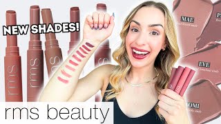 NEW🔥RMS LEGENDARY SERUM LIPSTICKS in NUDES Jayne Mae Eve Naomi and Pamela  Swatches amp Review [upl. by Melgar]