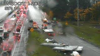 Watch Live Traffic cams show delays in Portland metro area [upl. by Larson]