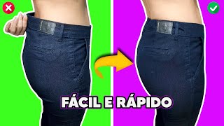 Como Apertar Cos de Calça Jeans sem Fazer Pence c Elástico FÁCIL🧵 [upl. by Ynnol]