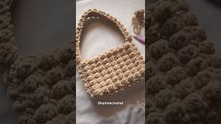 Crochet bobble stitch bag🧶 crochet crochetbag crochettutorial [upl. by Anileme]