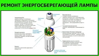 РЕМОНТ №3 энергосберегающей лампы  энергосберегающих ламп ПРОСТО О СЛОЖНОМ  сможет каждый [upl. by Anrol]