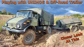 Taking the HMK Trailer Offroad with UNIMOG 416 [upl. by Ahtikal606]